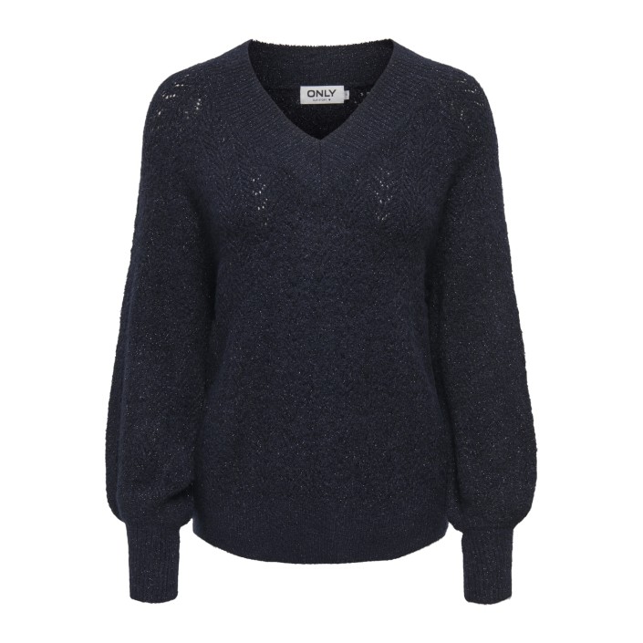 Only ONLLUCILLA LS GLITTER V-NECK KNT Night Sky/DTM Glitter | Freewear ONLLUCILLA LS GLITTER V-NECK KNT - www.freewear.nl - Freewear