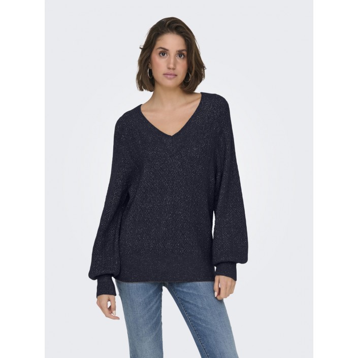 Only ONLLUCILLA LS GLITTER V-NECK KNT Night Sky/DTM Glitter | Freewear ONLLUCILLA LS GLITTER V-NECK KNT - www.freewear.nl - Freewear