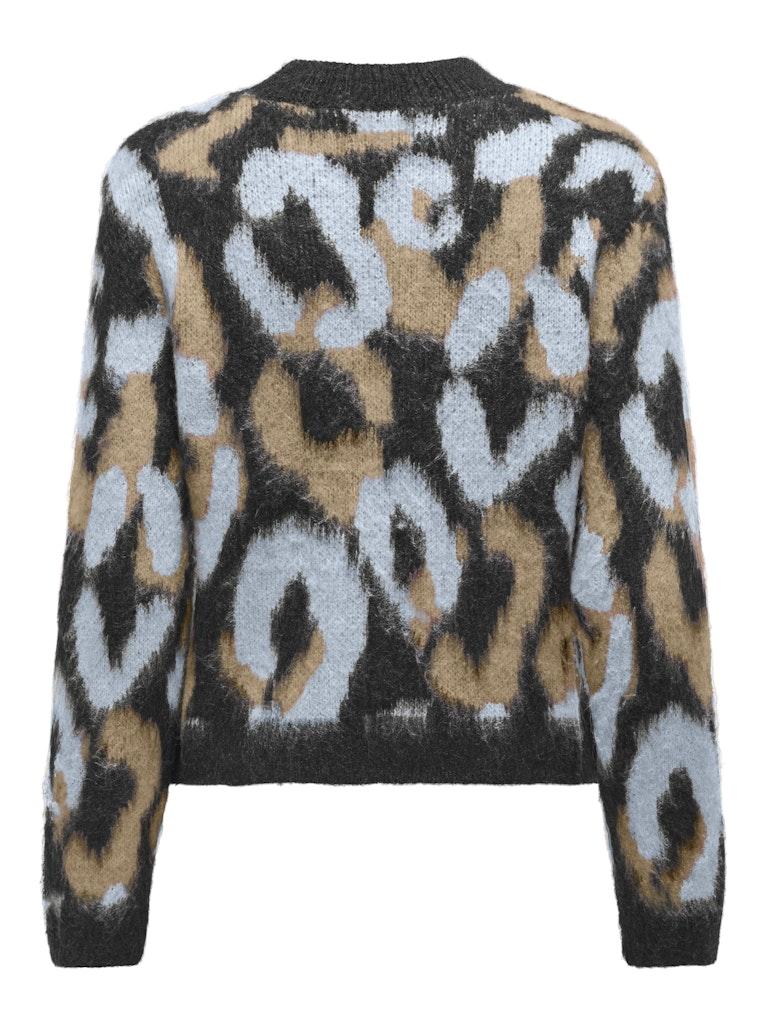Only Trui Onlwild L/s Jq O-neck Knt 15324461 Pirate Black/cashmere Dames Maat - XS