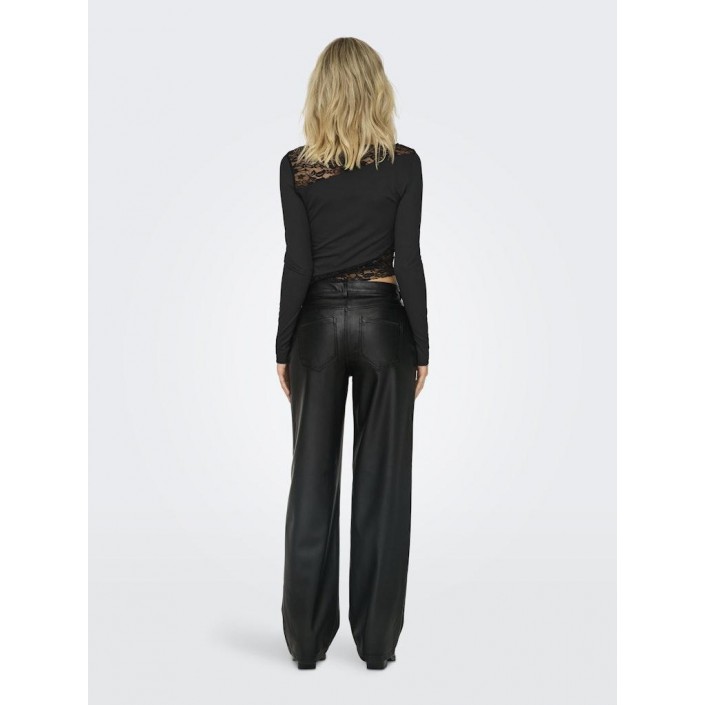 Only ONLKIRI HW STR FAUX LEATHER PNT Black | Freewear ONLKIRI HW STR FAUX LEATHER PNT - www.freewear.nl - Freewear