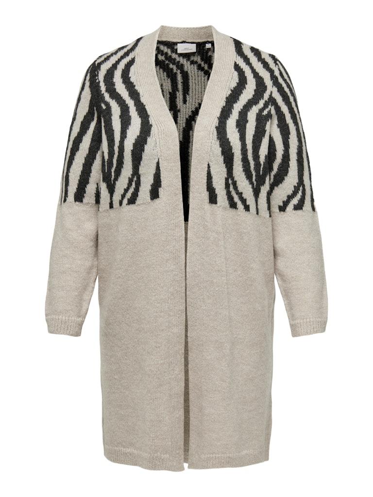 ONLY CARMAKOMA CARJADE ZEBRA L/S CARDIGAN KNT NOOS Dames Vest - Maat L