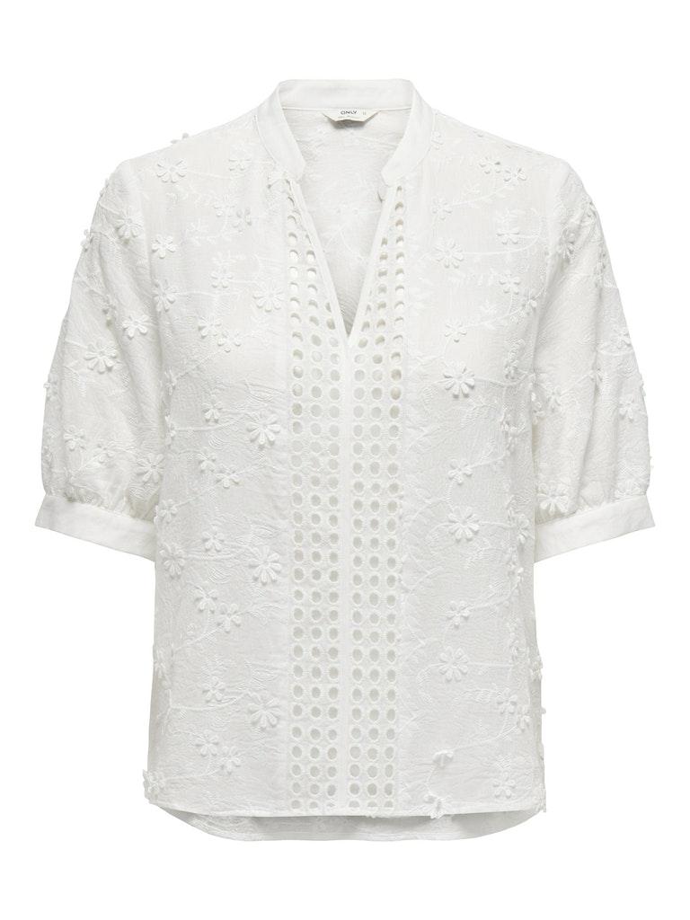 ONLALICE EMB SS SHIRT WVN CS