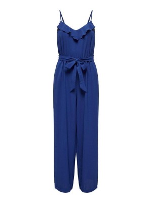 Only ONLCALI S/L LONG JUMPSUIT WVN NOOS Mazarine Blue | Freewear