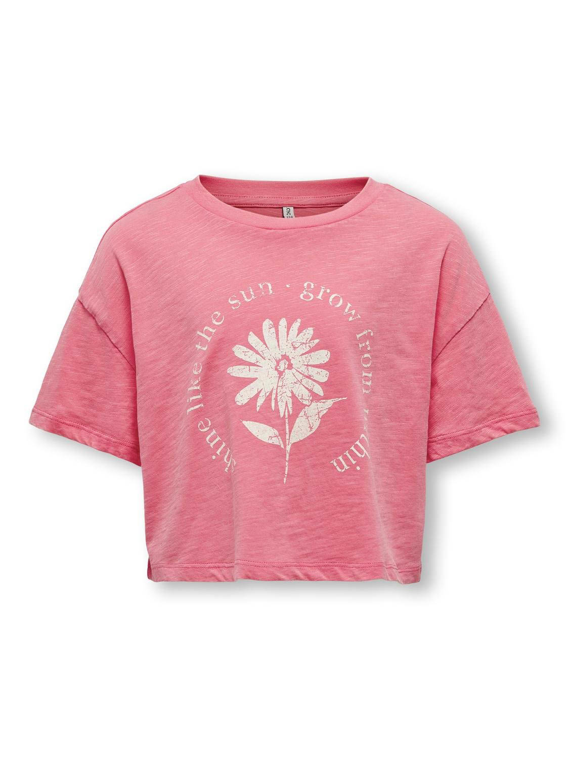 Only Kognora S/s Flowers Top Box Jrs
