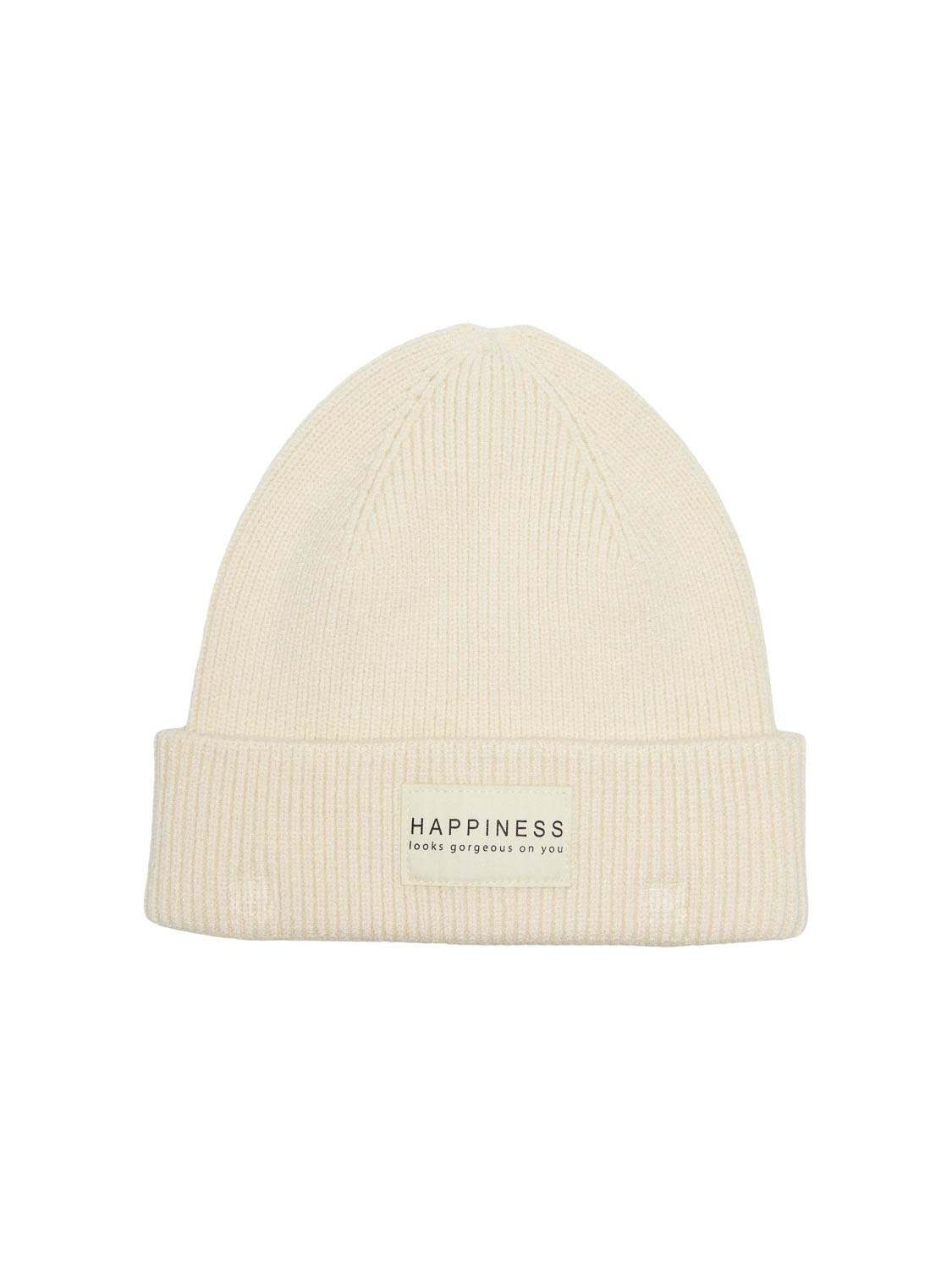 Beanie met omslag en labelpatch, model 'ALPHA'