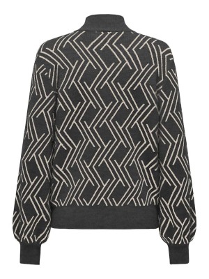 Only ONLANNY LS JQ O-NECK KNT Dark Grey Melange/Whitecap Gray | Freewear ONLANNY LS JQ O-NECK KNT - www.freewear.nl - Freewear