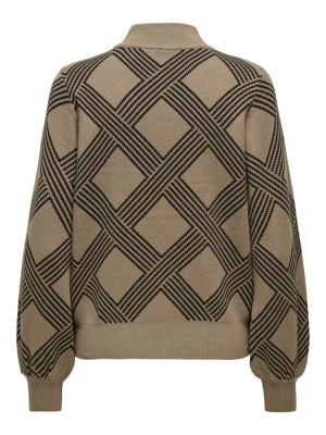 Only ONLANNY LS JQ O-NECK KNT Cocoa CrÃ©me/Black Weave | Freewear ONLANNY LS JQ O-NECK KNT - www.freewear.nl - Freewear