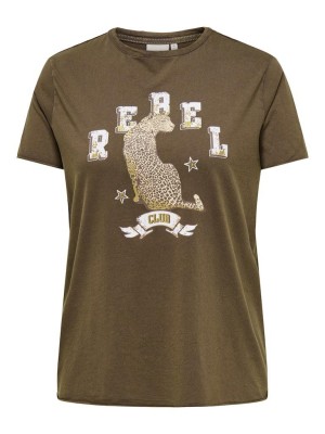 Carmakoma CARMIKO LIFE WASHED SS REG TEE JRS Chocolate Martini/REBEL LEOPARD- | Freewear CARMIKO LIFE WASHED SS REG TEE JRS - www.freewear.nl - Freewear