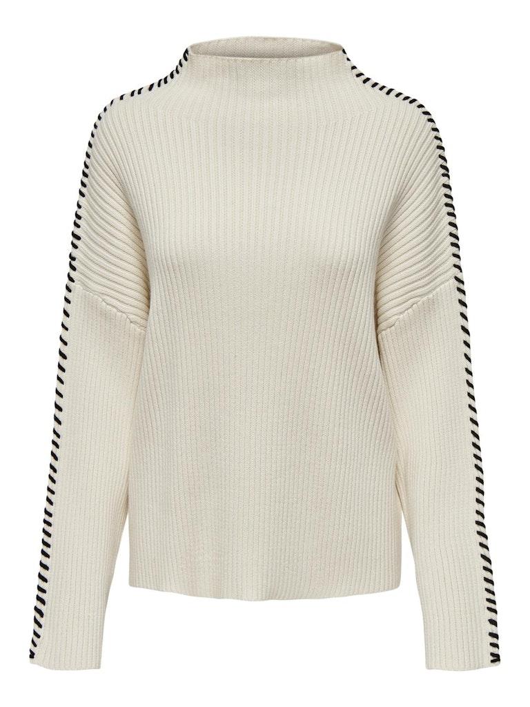 ONLY ONLQUEENIE LS CONTRAST HIGH NECK PRM KNT Dames Trui - Maat XS
