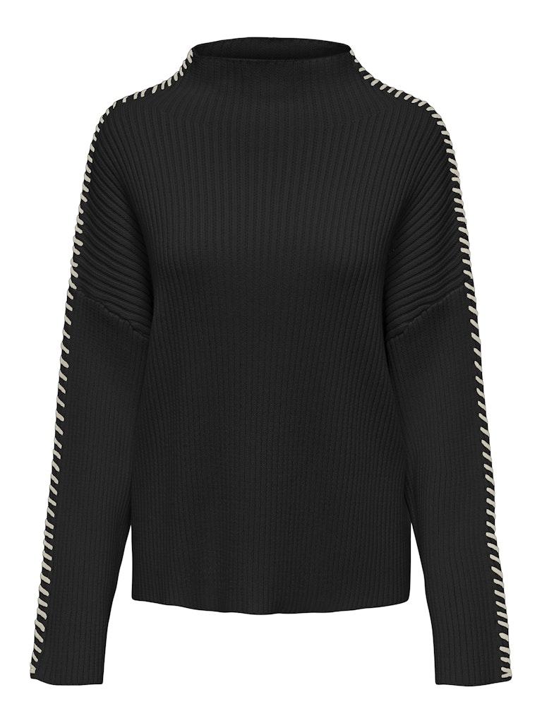 ONLY ONLQUEENIE LS CONTRAST HIGH NECK PRM KNT Dames Trui - Maat L