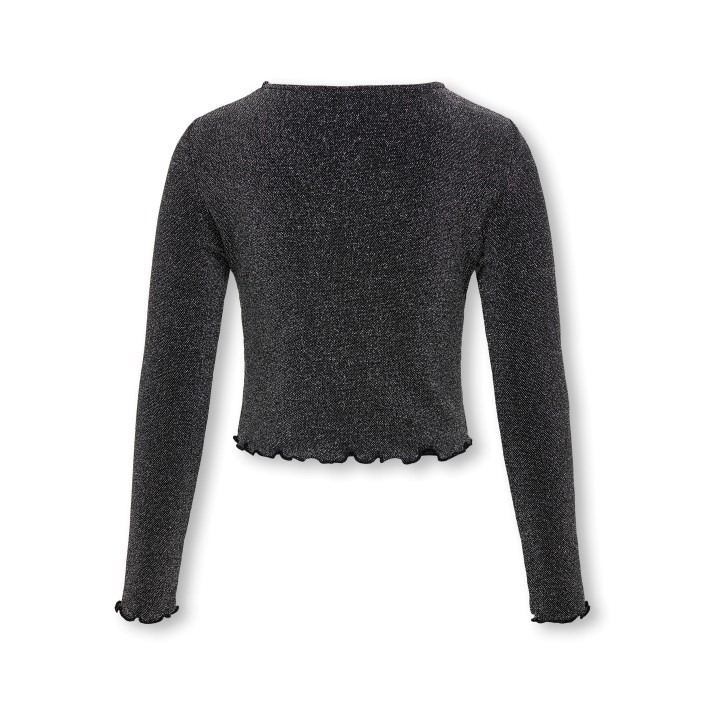 Only KOGQUEEN L/S GLITTER TOP BF JRS Black/W. Silver | Freewear KOGQUEEN L/S GLITTER TOP BF JRS - www.freewear.nl - Freewear