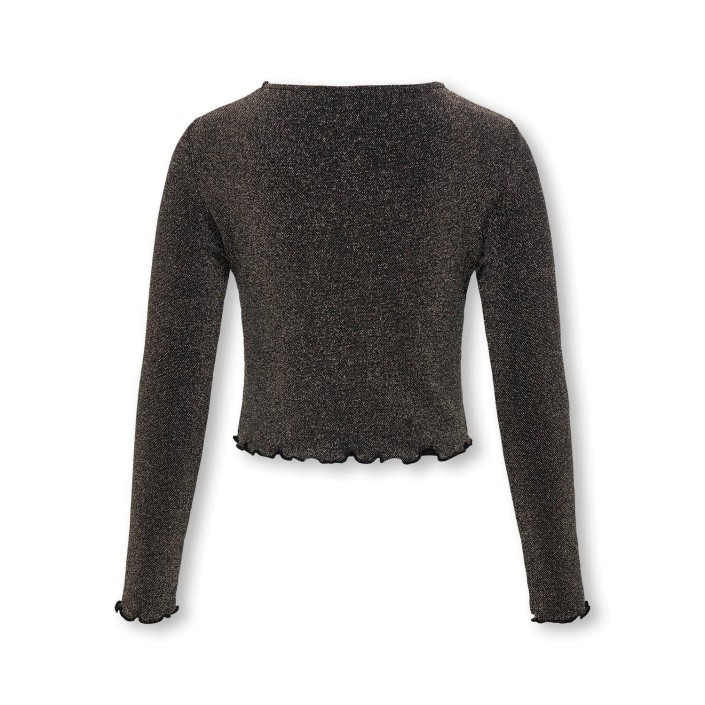 Only KOGQUEEN L/S GLITTER TOP BF JRS Black/Bronze | Freewear KOGQUEEN L/S GLITTER TOP BF JRS - www.freewear.nl - Freewear