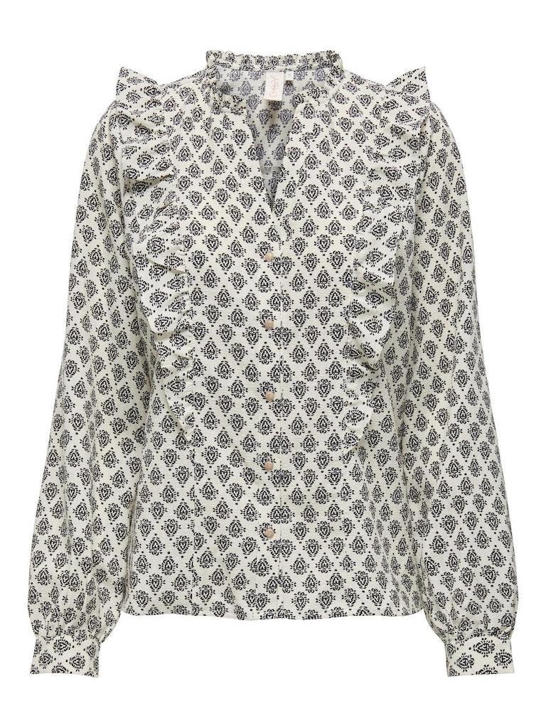 ONLY ONLLUSIA LIFE LS V-NECK TOP WVN CS Dames Top - Maat S
