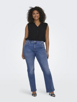 Carmakoma CARSALLY REG FLARED DNM BJ114-3 NOO: Medium Blue Denim | Freewear CARSALLY REG FLARED DNM BJ114-3 NOO: - www.freewear.nl - Freewear