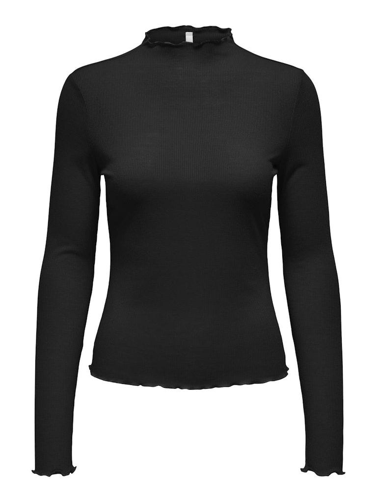 Only T-shirt Onlringo Life L/s Lettuce Top Jrs 15333017 Black Dames Maat - L