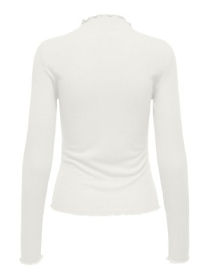 Only ONLRINGO LIFE L/S LETTUCE TOP JRS Cloud Dancer | Freewear ONLRINGO LIFE L/S LETTUCE TOP JRS - www.freewear.nl - Freewear