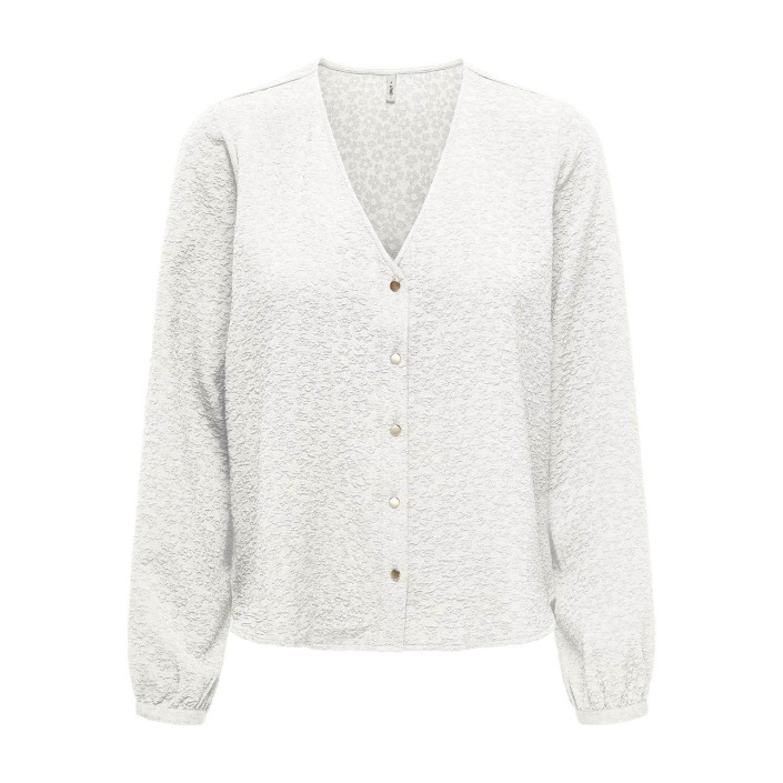 Only ONLSVENDA FR L/S BUTTON TOP WVN CS Cloud Dancer | Freewear ONLSVENDA FR L/S BUTTON TOP WVN CS - www.freewear.nl - Freewear
