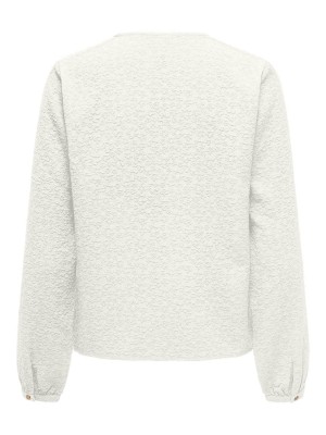 Only ONLSVENDA FR L/S BUTTON TOP WVN CS Cloud Dancer | Freewear ONLSVENDA FR L/S BUTTON TOP WVN CS - www.freewear.nl - Freewear