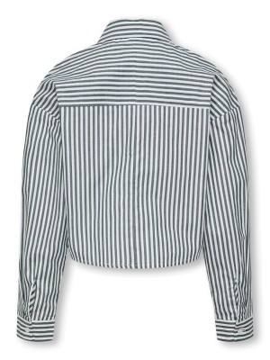 Only KOGGABY LS SHIRT WVN Scarab/Bright White | Freewear KOGGABY LS SHIRT WVN - www.freewear.nl - Freewear