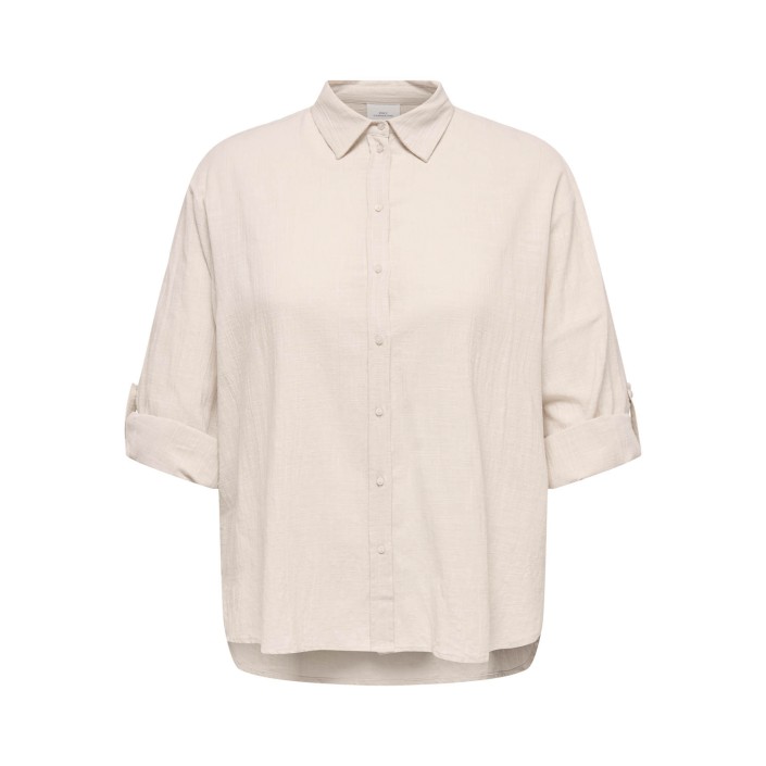 Carmakoma CARTIZANA COTTON L/S SHIRT WVN NOOS Pumice Stone | Freewear CARTIZANA COTTON L/S SHIRT WVN NOOS - www.freewear.nl - Freewear