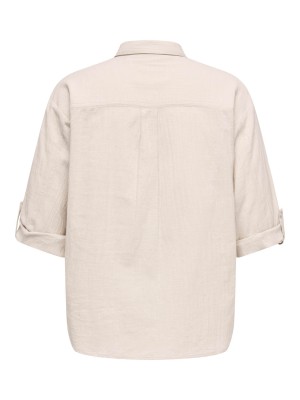 Carmakoma CARTIZANA COTTON L/S SHIRT WVN NOOS Pumice Stone | Freewear CARTIZANA COTTON L/S SHIRT WVN NOOS - www.freewear.nl - Freewear