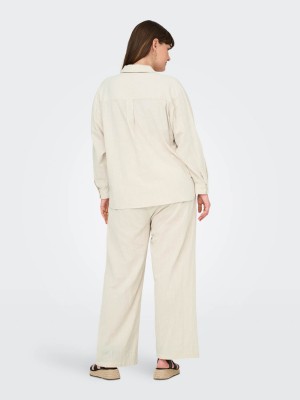 Carmakoma CARTIZANA COTTON L/S SHIRT WVN NOOS Pumice Stone | Freewear CARTIZANA COTTON L/S SHIRT WVN NOOS - www.freewear.nl - Freewear