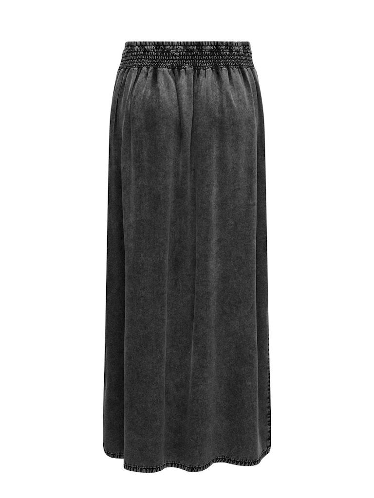 Only Rok Onlbaha Hw Long Smock Dnm Skirt Akm 15334776 Washed Black Dames Maat - M