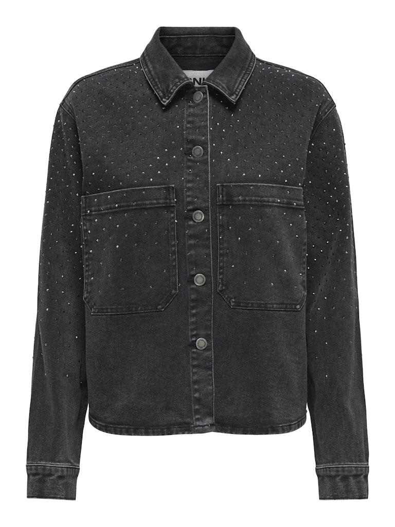 Only Blouse Onlcassie Rhinestone Ls Shirt Dnm B 15335120 Washed Black Dames Maat - L