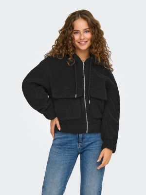 Only ONLTANJA TEDDY HOOD JACKET OTW NOOS Black | Freewear ONLTANJA TEDDY HOOD JACKET OTW NOOS - www.freewear.nl - Freewear