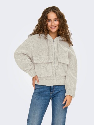 Only ONLTANJA TEDDY HOOD JACKET OTW NOOS Pumice Stone | Freewear ONLTANJA TEDDY HOOD JACKET OTW NOOS - www.freewear.nl - Freewear