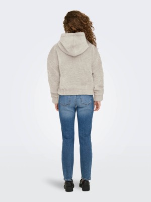 Only ONLTANJA TEDDY HOOD JACKET OTW NOOS Pumice Stone | Freewear ONLTANJA TEDDY HOOD JACKET OTW NOOS - www.freewear.nl - Freewear