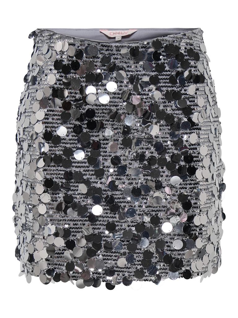 Only Rok Onljadel Sequins Skirt Wvn 15336231 Silver/w Silver S Dames Maat - XS