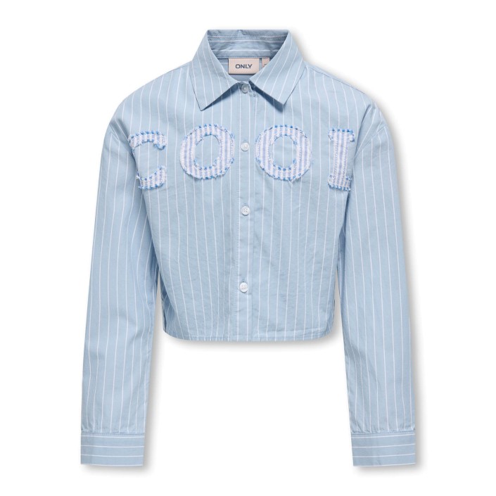 Only KOGETTA LS PATCH SHIRT WVN Soft Chambray/Y/D White Stripe w | Freewear KOGETTA LS PATCH SHIRT WVN - www.freewear.nl - Freewear
