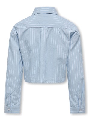 Only KOGETTA LS PATCH SHIRT WVN Soft Chambray/Y/D White Stripe w | Freewear KOGETTA LS PATCH SHIRT WVN - www.freewear.nl - Freewear