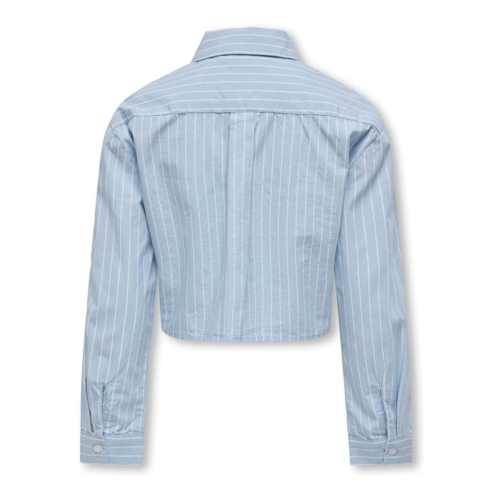 Only KOGETTA LS PATCH SHIRT WVN Soft Chambray/Y/D White Stripe w | Freewear KOGETTA LS PATCH SHIRT WVN - www.freewear.nl - Freewear