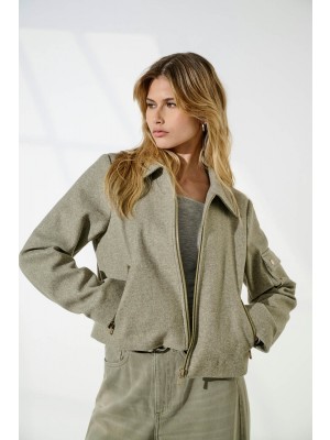 Only ONLNANCY LIFE SHORT ZIP JACKET CC O: Mermaid/Melange | Freewear ONLNANCY LIFE SHORT ZIP JACKET CC O: - www.freewear.nl - Freewear