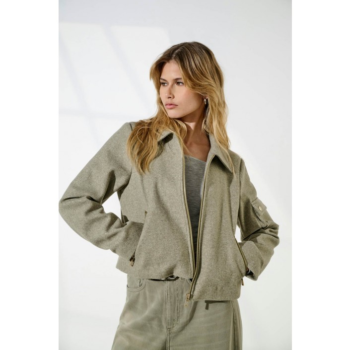 Only ONLNANCY LIFE SHORT ZIP JACKET CC O: Mermaid/Melange | Freewear ONLNANCY LIFE SHORT ZIP JACKET CC O: - www.freewear.nl - Freewear