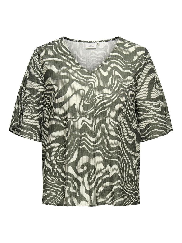 Carmakoma (Maatje Meer) Carithilda 2/4 V-neck Top Aop
