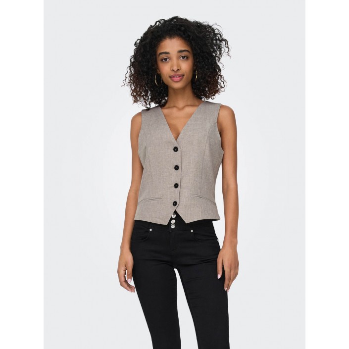 Only ONLLINDA S/L MEL FIT WAISTCOAT TLR : Fungi/MELANGE | Freewear ONLLINDA S/L MEL FIT WAISTCOAT TLR : - www.freewear.nl - Freewear