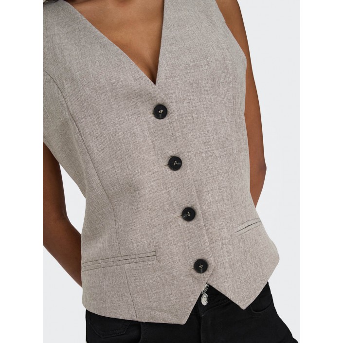 Only ONLLINDA S/L MEL FIT WAISTCOAT TLR : Fungi/MELANGE | Freewear ONLLINDA S/L MEL FIT WAISTCOAT TLR : - www.freewear.nl - Freewear