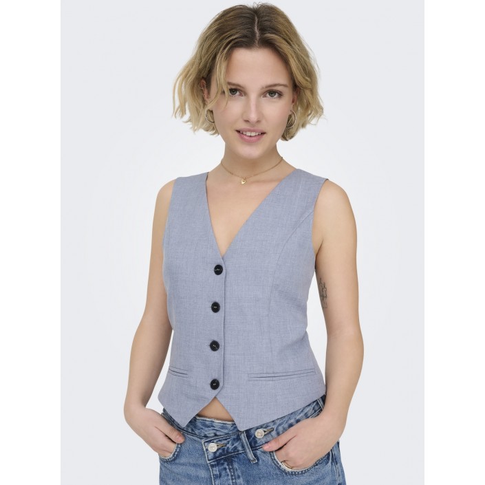 Only ONLLINDA S/L MEL FIT WAISTCOAT TLR : Vintage Indigo/MELANGE | Freewear ONLLINDA S/L MEL FIT WAISTCOAT TLR : - www.freewear.nl - Freewear