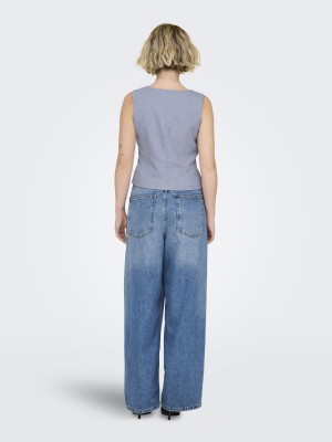 Only ONLLINDA S/L MEL FIT WAISTCOAT TLR : Vintage Indigo/MELANGE | Freewear ONLLINDA S/L MEL FIT WAISTCOAT TLR : - www.freewear.nl - Freewear