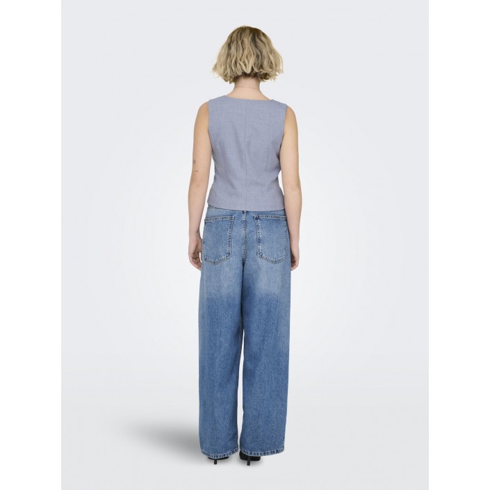 Only ONLLINDA S/L MEL FIT WAISTCOAT TLR : Vintage Indigo/MELANGE | Freewear ONLLINDA S/L MEL FIT WAISTCOAT TLR : - www.freewear.nl - Freewear