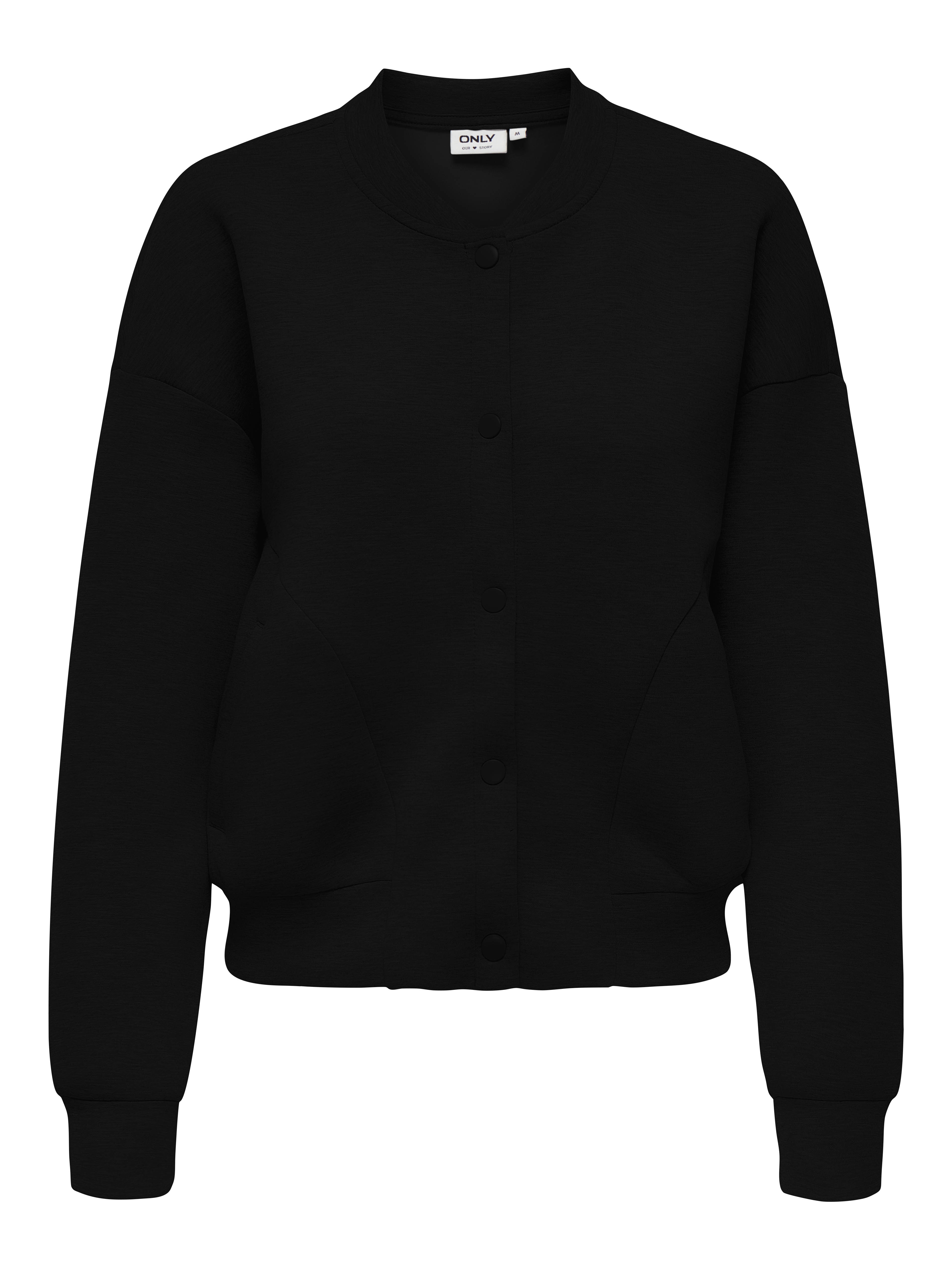 Only Vest Onlnaomi L/s Bomber Box Swt 15336901 Black Dames Maat - XS
