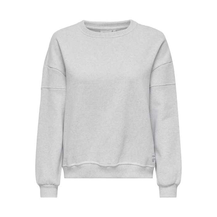 Only ONLELLIOT L/S O-NECK ZIP SWT Light Grey Melange/Labels brookl | Freewear ONLELLIOT L/S O-NECK ZIP SWT - www.freewear.nl - Freewear