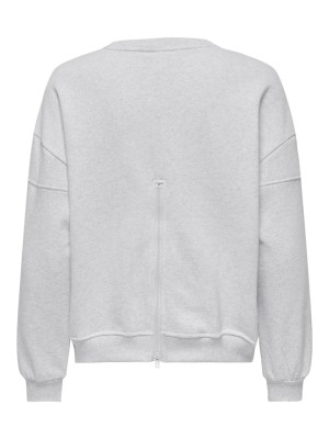 Only ONLELLIOT L/S O-NECK ZIP SWT Light Grey Melange/Labels brookl | Freewear ONLELLIOT L/S O-NECK ZIP SWT - www.freewear.nl - Freewear