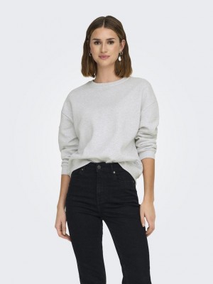 Only ONLELLIOT L/S O-NECK ZIP SWT Light Grey Melange/Labels brookl | Freewear ONLELLIOT L/S O-NECK ZIP SWT - www.freewear.nl - Freewear