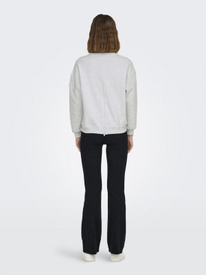 Only ONLELLIOT L/S O-NECK ZIP SWT Light Grey Melange/Labels brookl | Freewear ONLELLIOT L/S O-NECK ZIP SWT - www.freewear.nl - Freewear