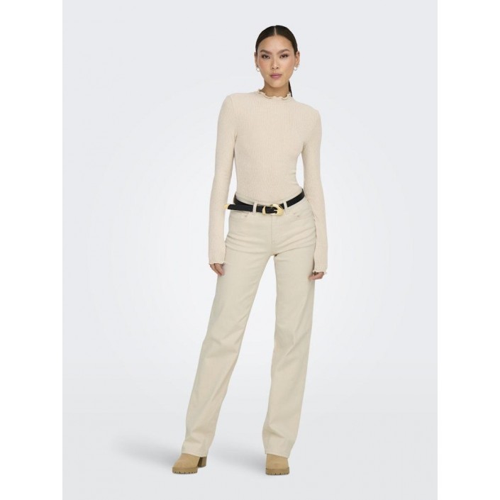 Only ONLBLUSH MID STRAIGHT DNM DOT NOOS Ecru | Freewear ONLBLUSH MID STRAIGHT DNM DOT NOOS - www.freewear.nl - Freewear
