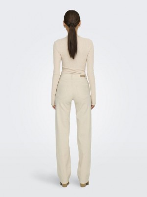 Only ONLBLUSH MID STRAIGHT DNM DOT NOOS Ecru | Freewear ONLBLUSH MID STRAIGHT DNM DOT NOOS - www.freewear.nl - Freewear